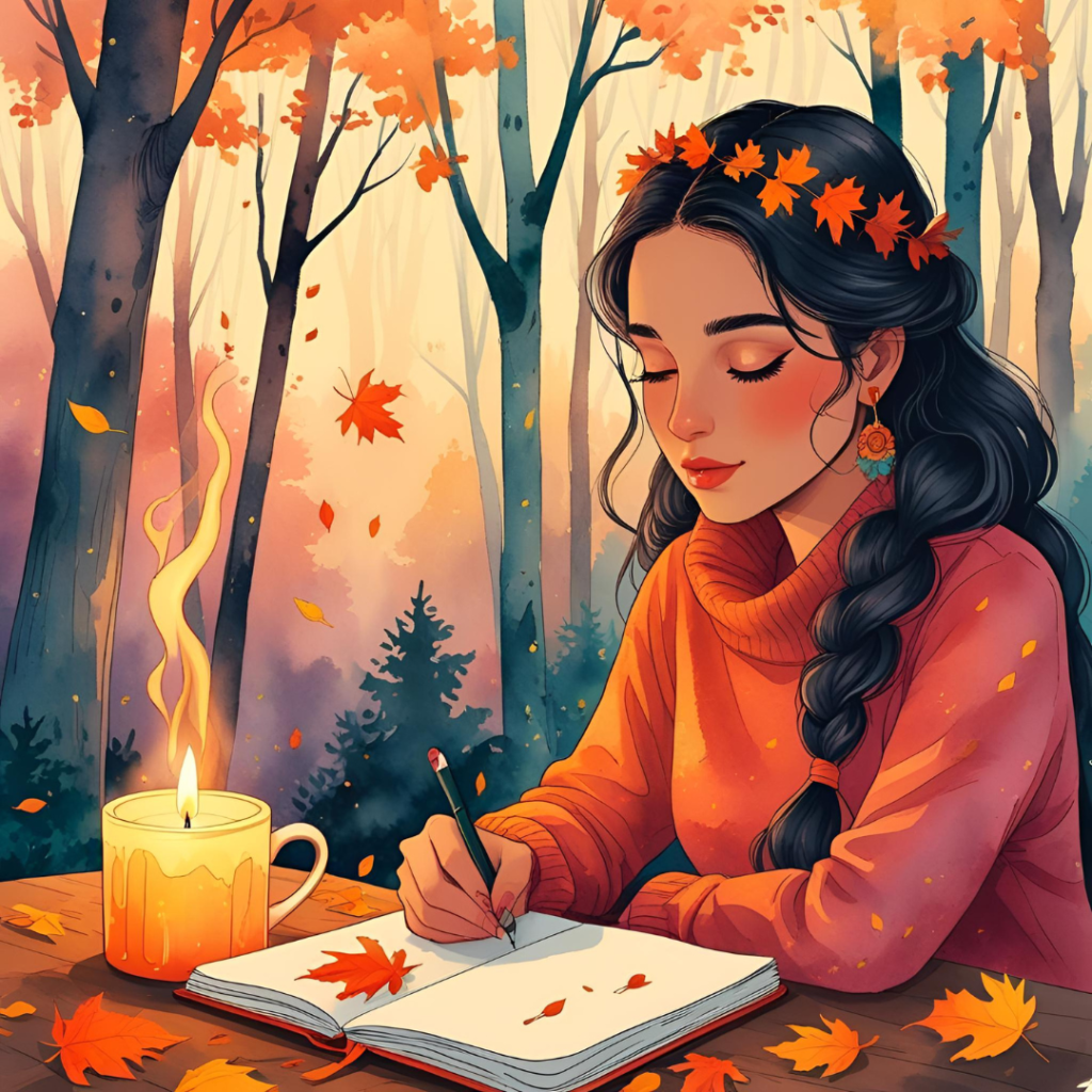 1.1_L’Automne, Saison d’Introspection Créative Plonge dans la douce atmosphère de l’automne, saison parfaite pour ralentir, réfléchir et nourrir ta créativité intérieure. Laisse-toi inspirer par ce moment.