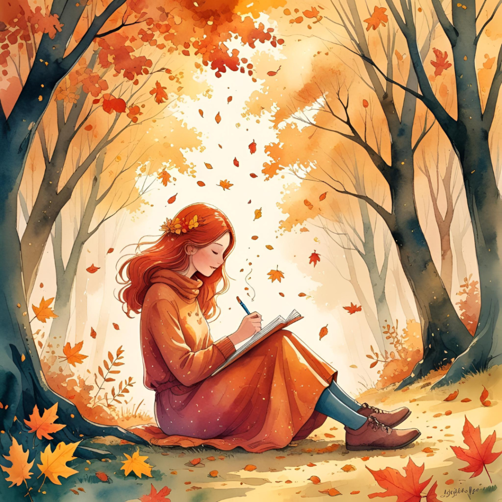 1.4_L’Automne, Saison d’Introspection Créative Plonge dans la douce atmosphère de l’automne, saison parfaite pour ralentir, réfléchir et nourrir ta créativité intérieure. Laisse-toi inspirer par ce moment.