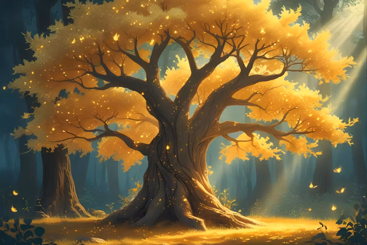 Découvre Le Secret des Feuilles Dorées, un conte poétique pour enfants sur la magie de l'automne, le changement et le renouveau. Une histoire douce à lire en famille.