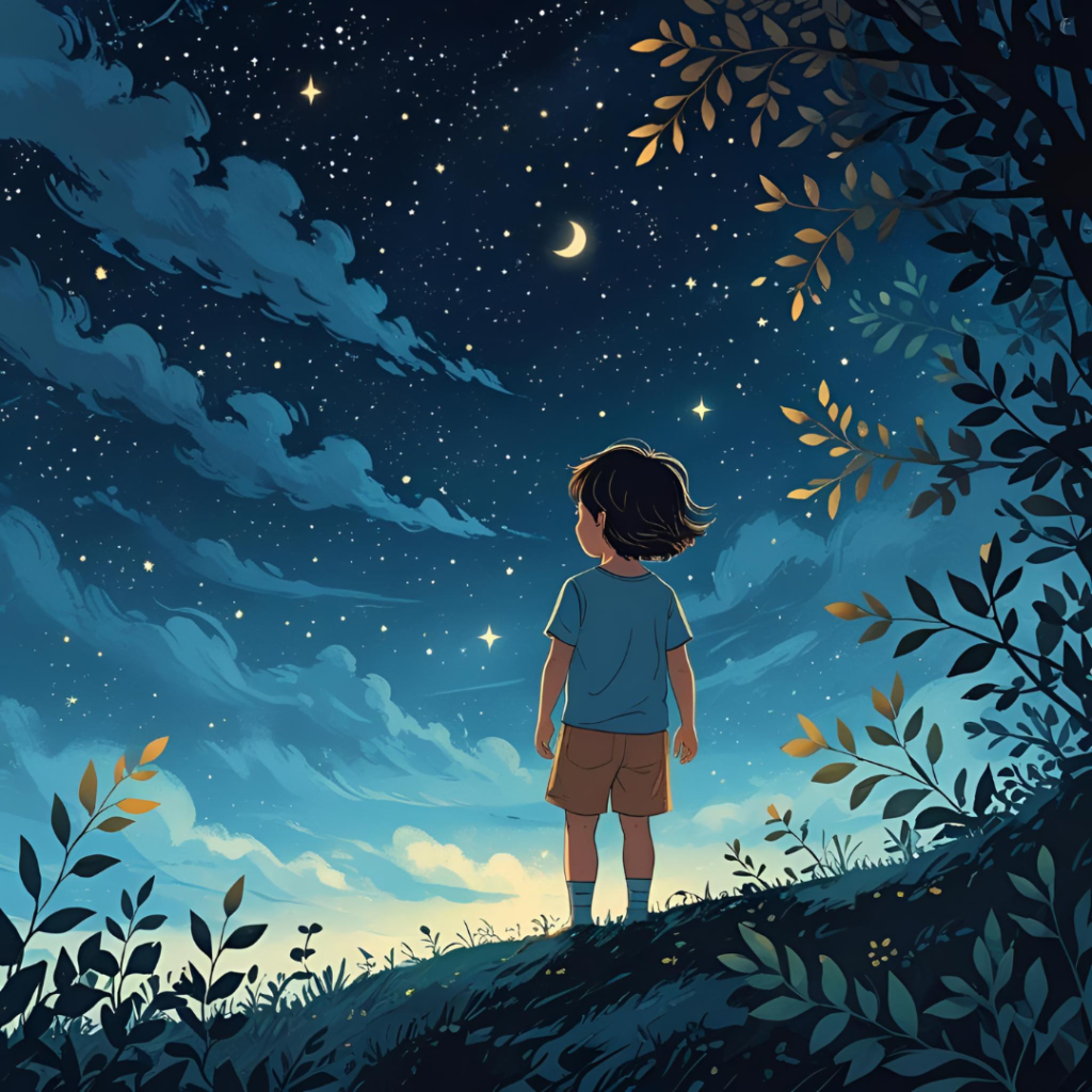 L’enfant et l’étoile endormie partent ensemble dans une aventure magique. Ce conte poétique apprend aux enfants l’importance de la patience, de l’amitié et de croire en la magie.