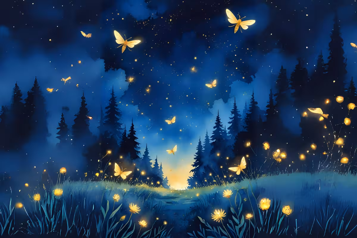 Découvre Le Souffle du Vent et la Danse des Lucioles, un conte poétique sur la patience, la douceur et la beauté de avancer ensemble. Une histoire lumineuse pour enfants.