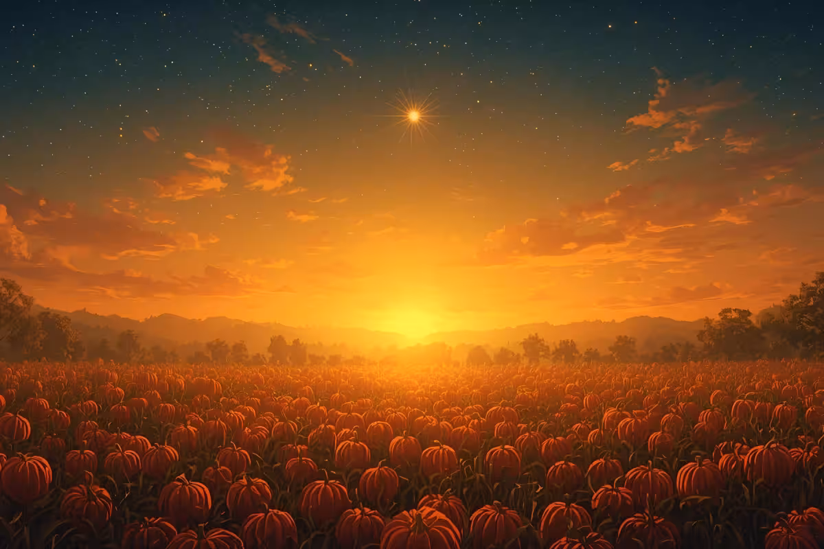 Découvre L'Étoile qui Veillait sur le Champ de Citrouilles, un conte poétique d'automne sur le courage, la nuit et la lumière. Une histoire douce pour enfants qui ont peur du noir.