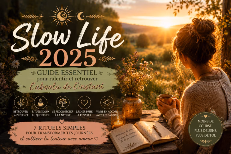 Adopte la Slow Life : découvre ses bienfaits et 7 rituels simples pour ralentir, te recentrer et cultiver un quotidien plus apaisé.