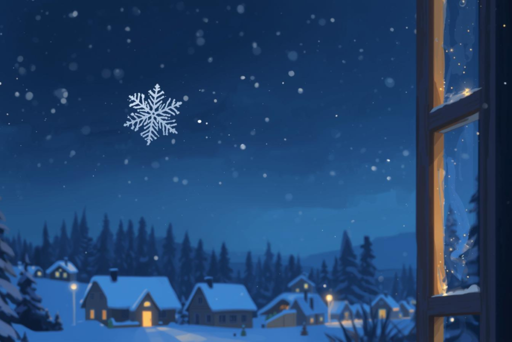 Le reve du Flocon Un conte d’hiver poétique sur un petit flocon rêveur qui souhaite toucher le cœur des humains avant de fondre. Une histoire magique, douce et inspirante.