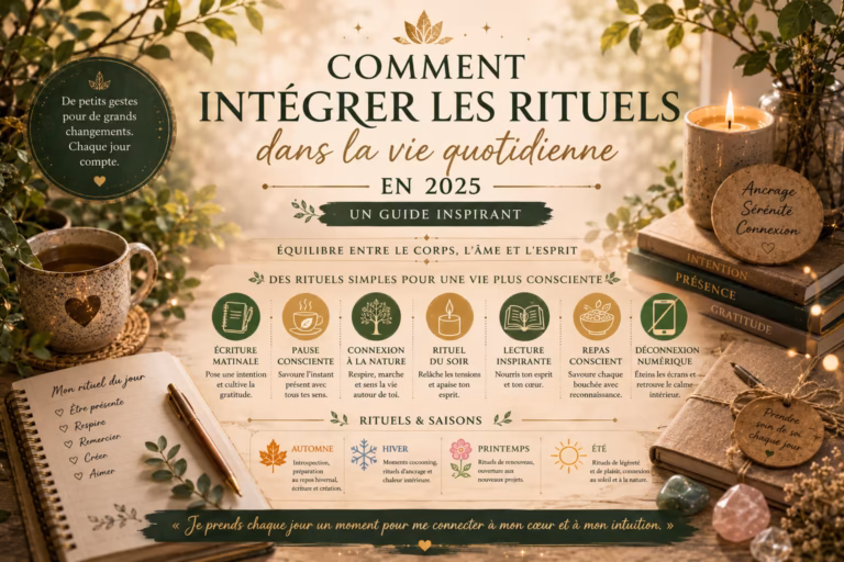 Apprend à intégrer facilement des rituels dans ta vie quotidienne pour plus de calme, de présence et de bien-être.