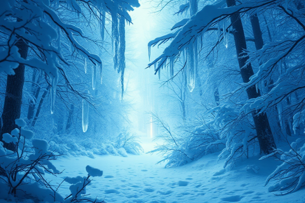 melodie-cristaux-de-givre-conte-Clairière-brillante Un conte hivernal poétique où Élia réveille la musique de l’hiver et restaure l’harmonie grâce à la mélodie des cristaux de givre.