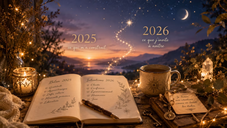 Un guide poétique pour faire son bilan annuel, poser ses intentions et accueillir la nouvelle année avec clarté et douceur.