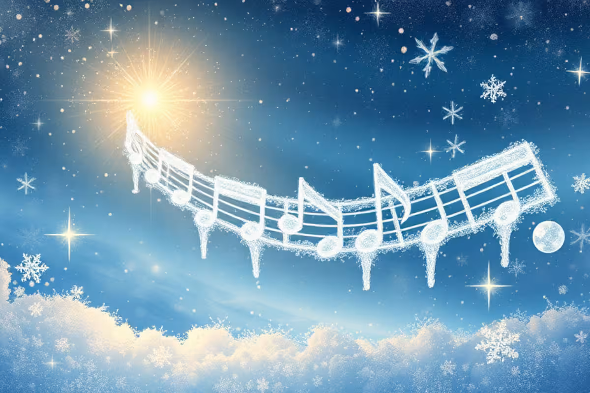 Suivs Élia dans La Mélodie des Cristaux de Givre, un conte hivernal poétique sur l'écoute, l'harmonie et la douceur. Une histoire musicale et envoûtante à lire en famille.