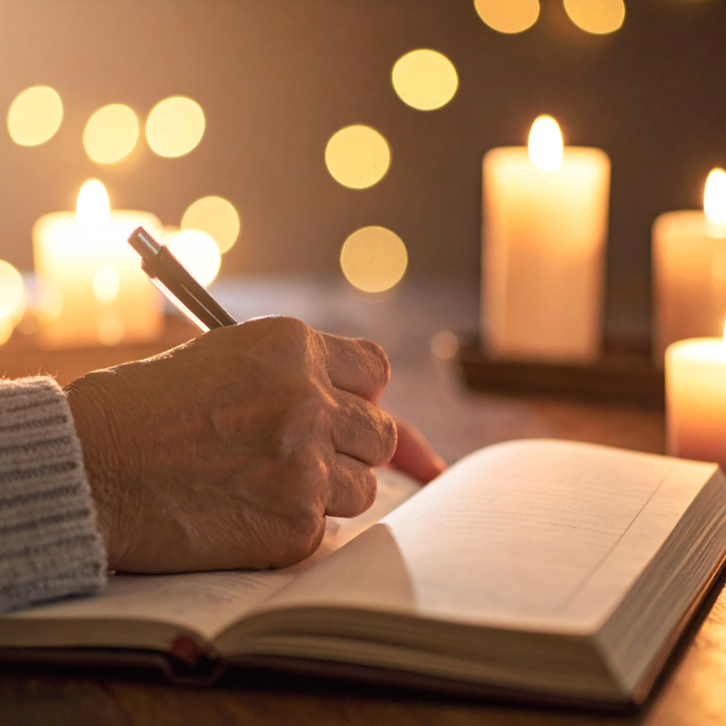 Étape 1 – Bilan du mois Un rituel de fin de mois doux et sacré pour faire le bilan, libérer l’ancien et inviter le renouveau. Une pratique guidée alignée aux cycles, à la Lune et aux saisons.