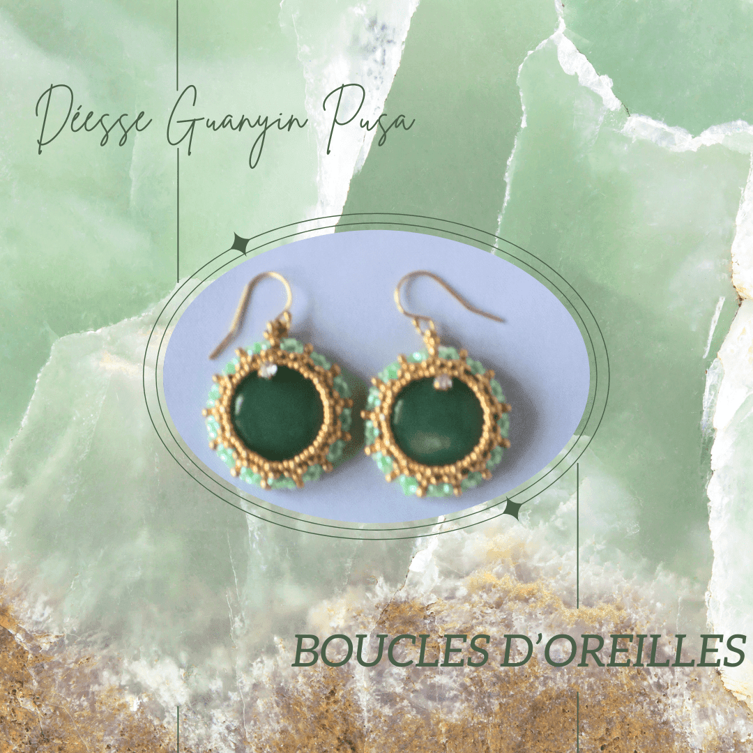 ➰ Boucles d'Oreilles Déesse Guanyin Pusa – Pièce Unique Artisanale | Déstockage Trésors Oubliés – Image 2