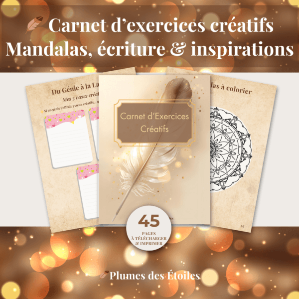 🪶 Carnet d’exercices créatifs Digital – Mandalas, écriture & inspirations | A Imprimer