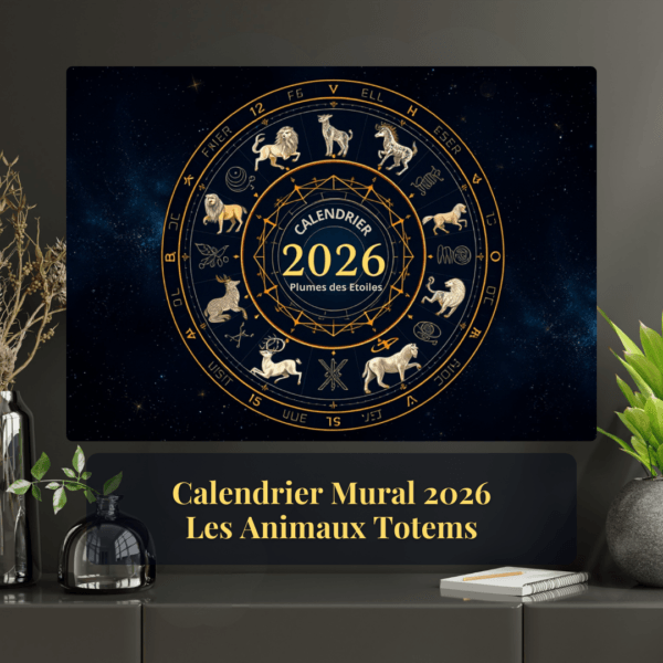 📆 Calendrier mural 2026 – Cycle des Animaux Totems | À Imprimer