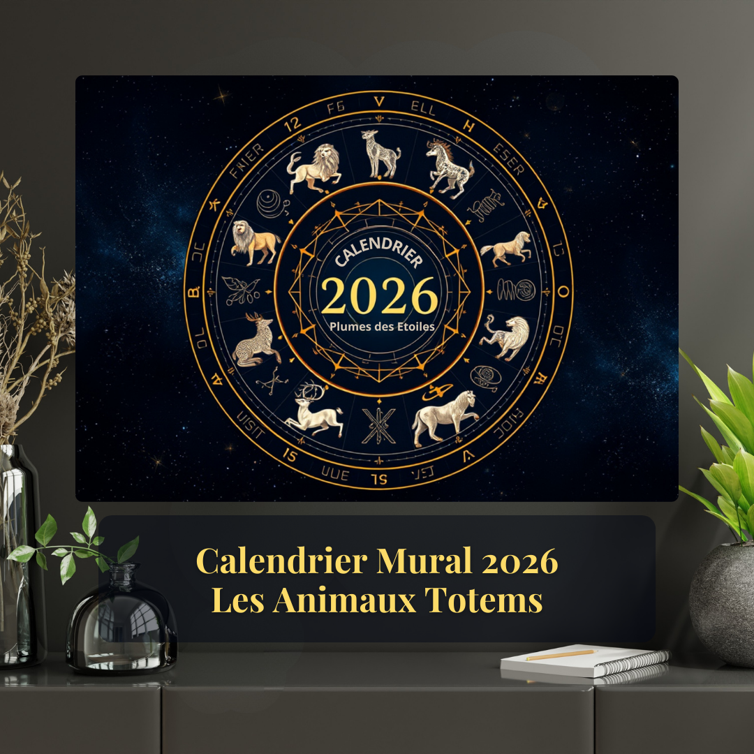 📆 Calendrier mural 2026 – Cycle des Animaux Totems | Guidance Spirituelle & Organisation