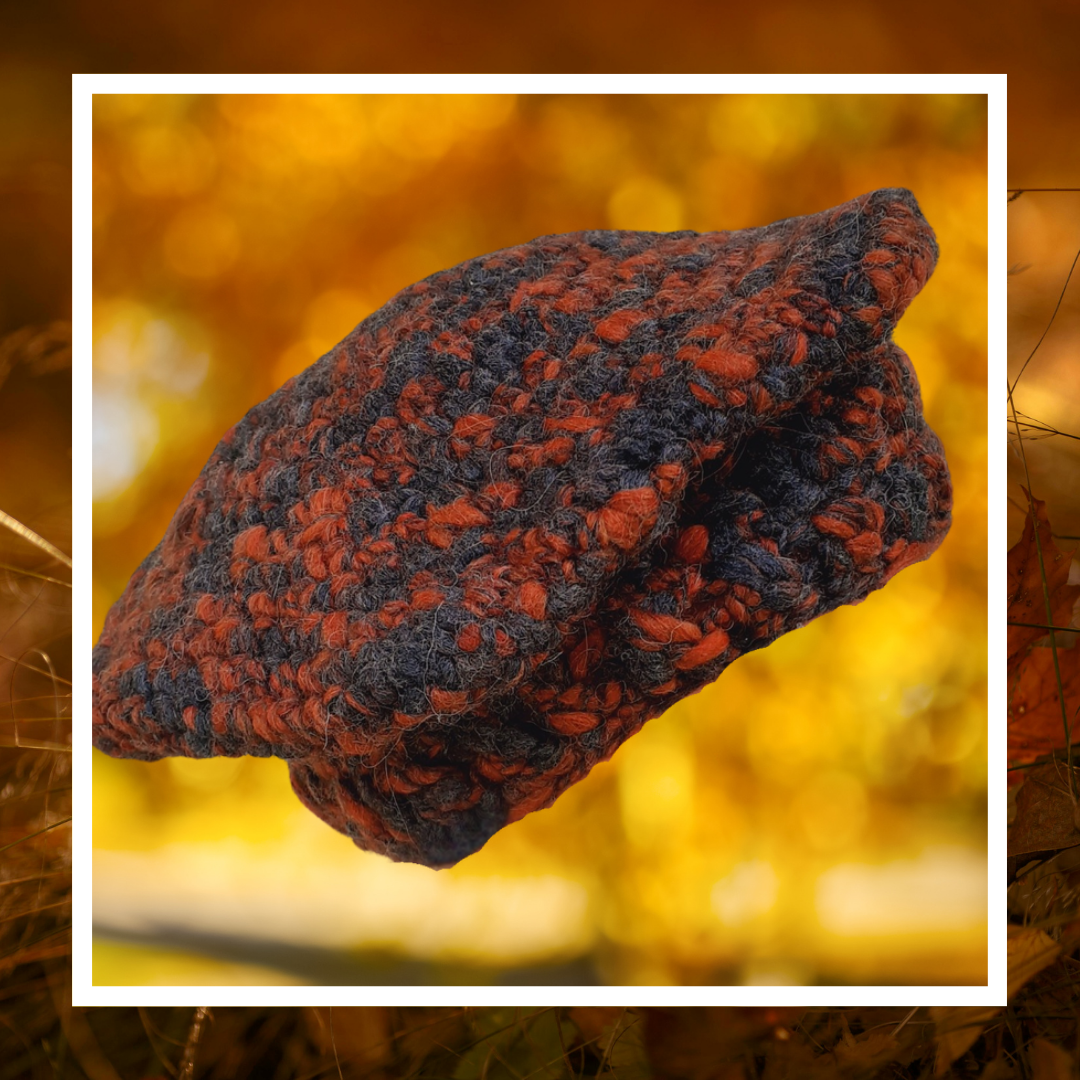🧶 Béret slouchy crochet · Automne Recyclé | Fait Main • Unique – Image 5