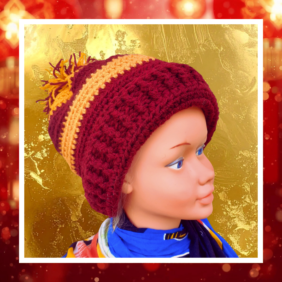 🧶 Bonnet crochet · Courage Ardent | Fait Main • Unique – Image 4