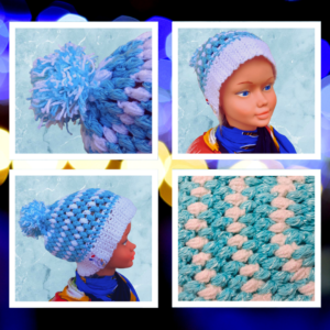 Bonnet artisanal slouchy en fils recyclés, turquoise & blanc métallique. Pièce unique, doux et moderne. Une création responsable et chaleureuse, au style décontracté et moderne, pensée pour traverser l’hiver avec confort et conscience.