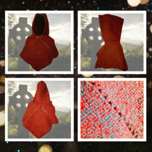 Capuche médiévale Skjoldehamn a été conçue de façon artisanale avec du fil Oeko-Tex, idéale pour événements fantasy ou style alternatif.