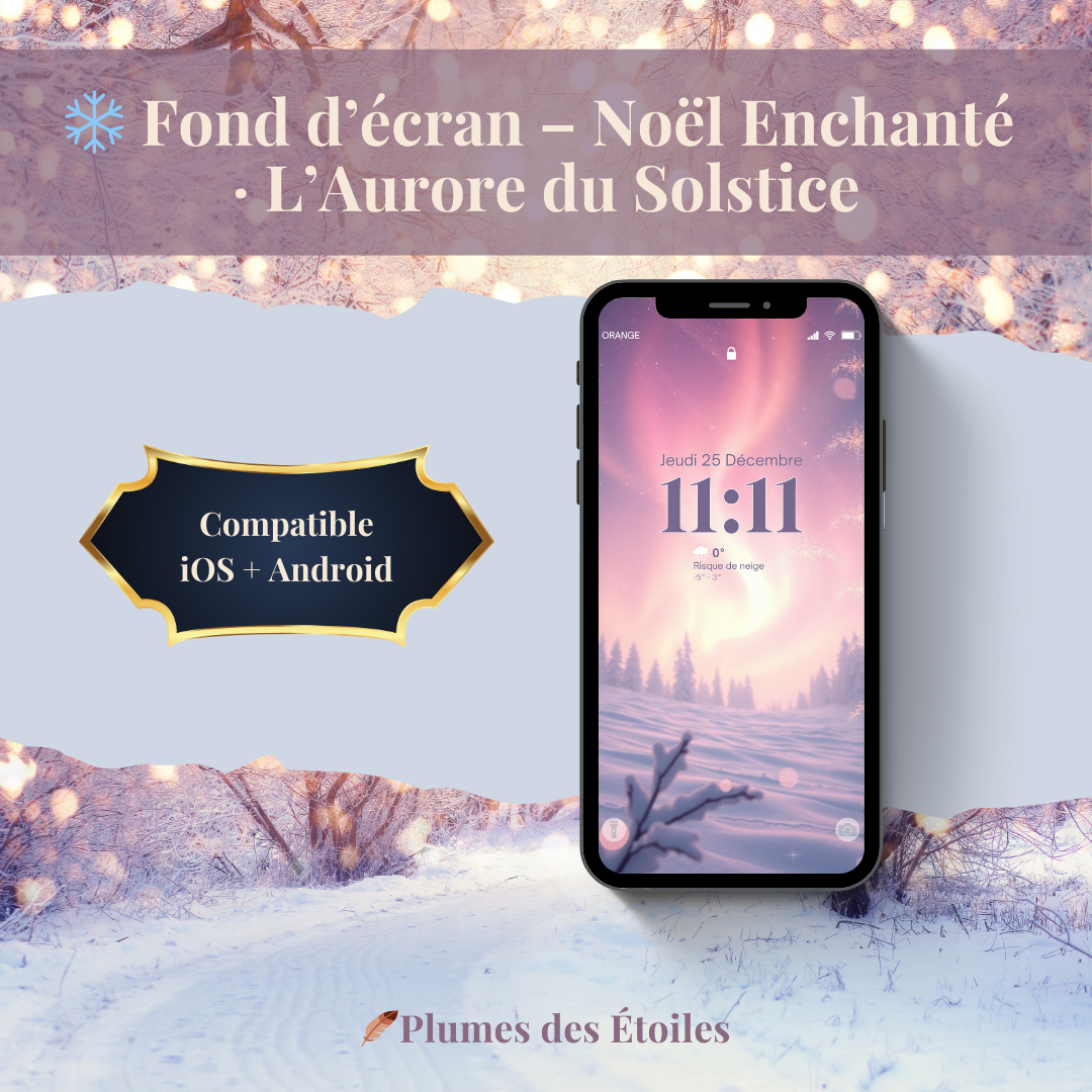 ❄️ Une aurore pastel et céleste pour accompagner l’énergie du Solstice. Fond d’écran digital lumineux, doux et profondément spirituel. Il est compatible avec iOS & Android❄️
