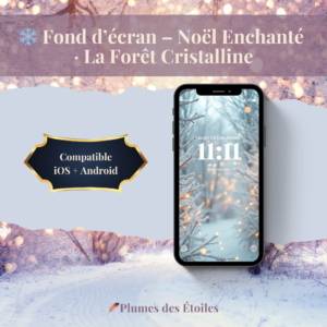 ❄️ Plonge dans une forêt cristalline d’hiver enchantée : un fond d’écran cristallin et lumineux pour magnifier ton portable durant la saison de Noël. Il est compatible avec iOS & Android❄️ 
