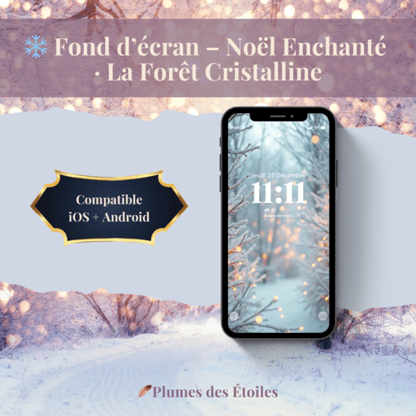 ❄️ Plonge dans une forêt cristalline d’hiver enchantée : un fond d’écran cristallin et lumineux pour magnifier ton portable durant la saison de Noël. Il est compatible avec iOS & Android❄️ 