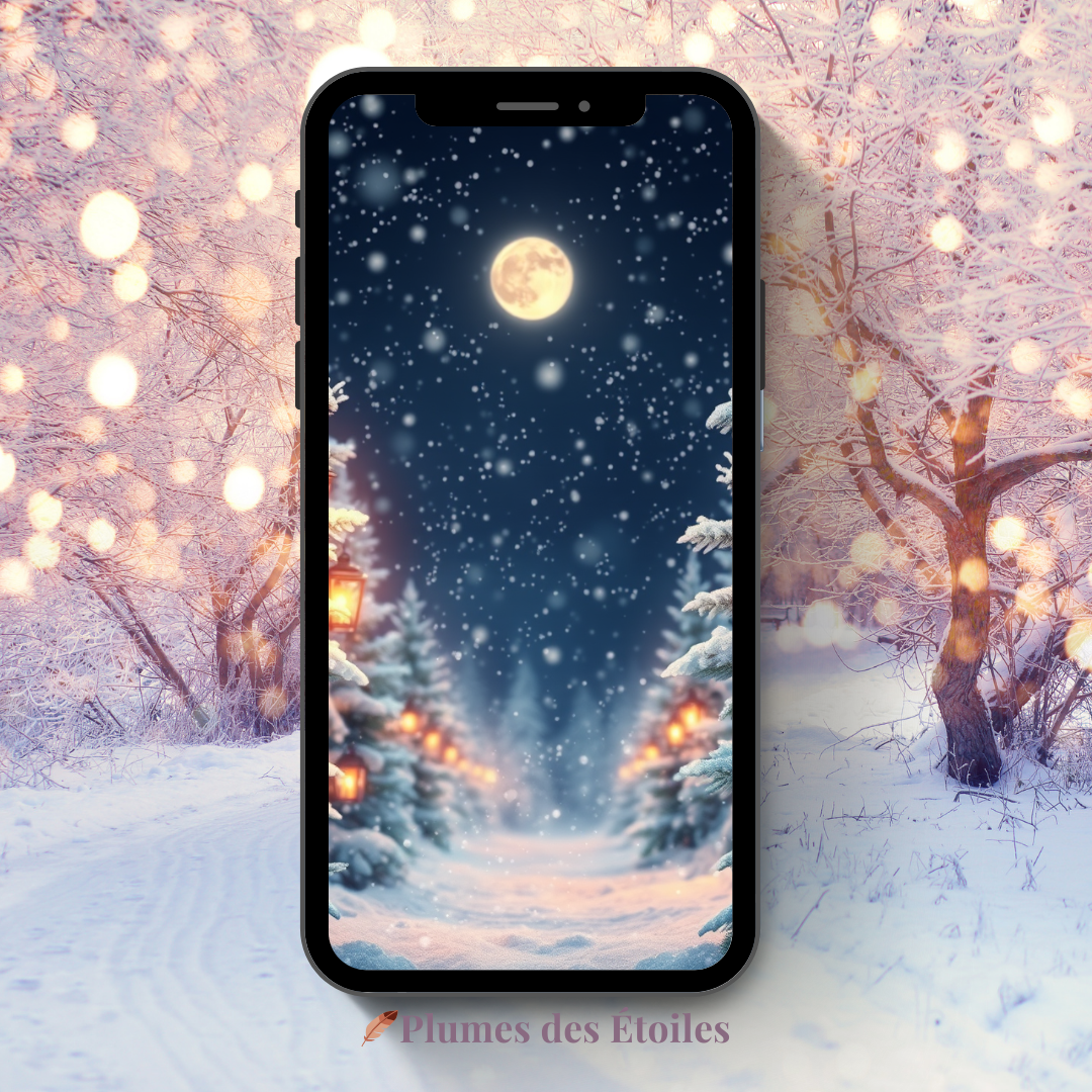 ❄️ Fond d’écran Digital – Noël Enchanté · Lumière d’Hiver | A imprimer – Image 2