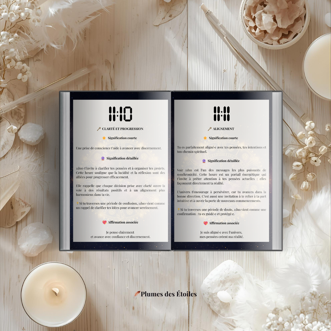 🌙 Les Heures Magiques – 120+ Heures Miroirs, Significations & Affirmations | Guide Spirituel pour Décrypter les Synchronicités – Image 2
