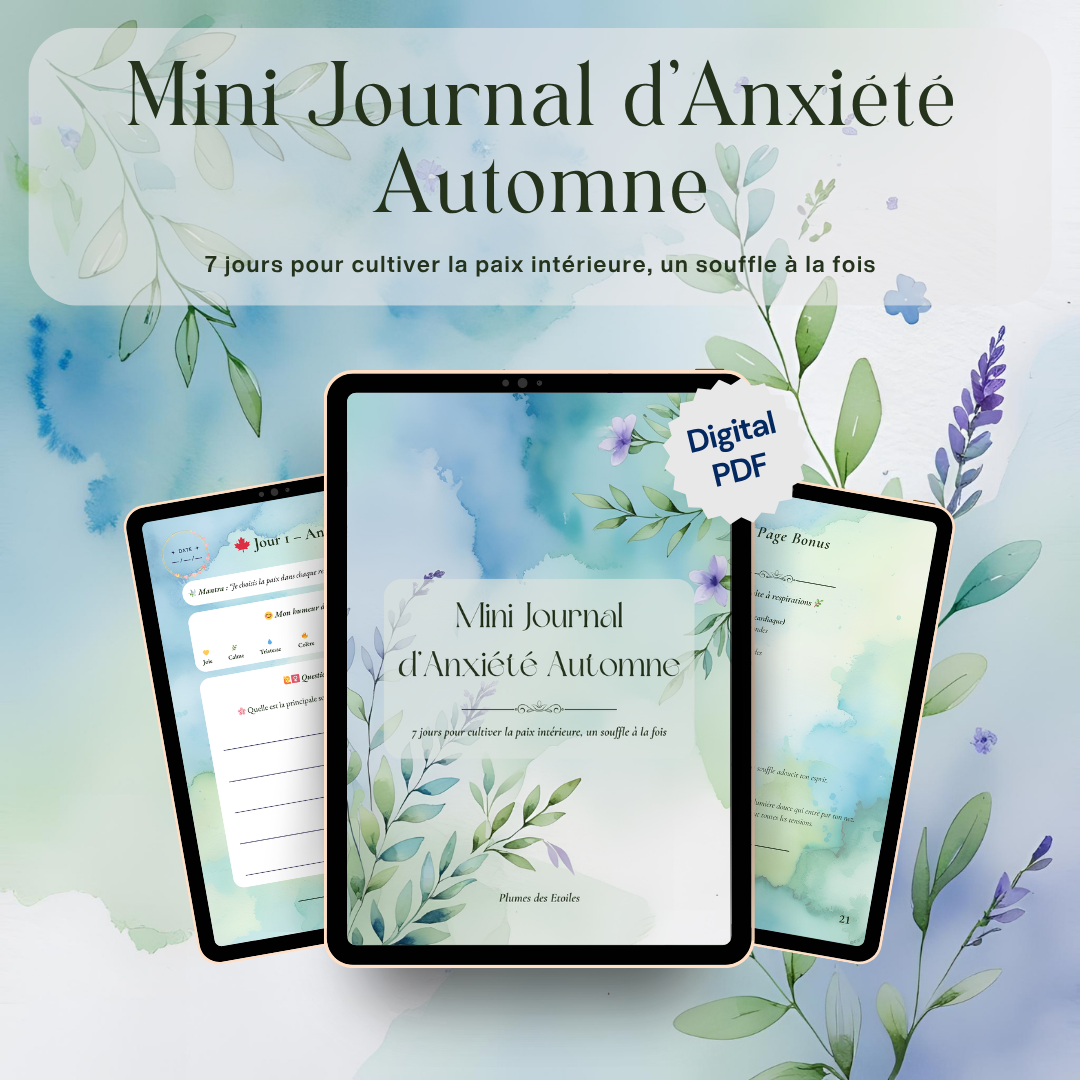 🌿 Mini Journal d’Anxiété Digital – 7 jours pour apaiser ton esprit