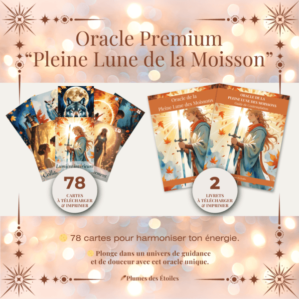 Oracle Digital – « Pleine Lune de la moisson » | 78 Cartes & 2 Livrets Complets