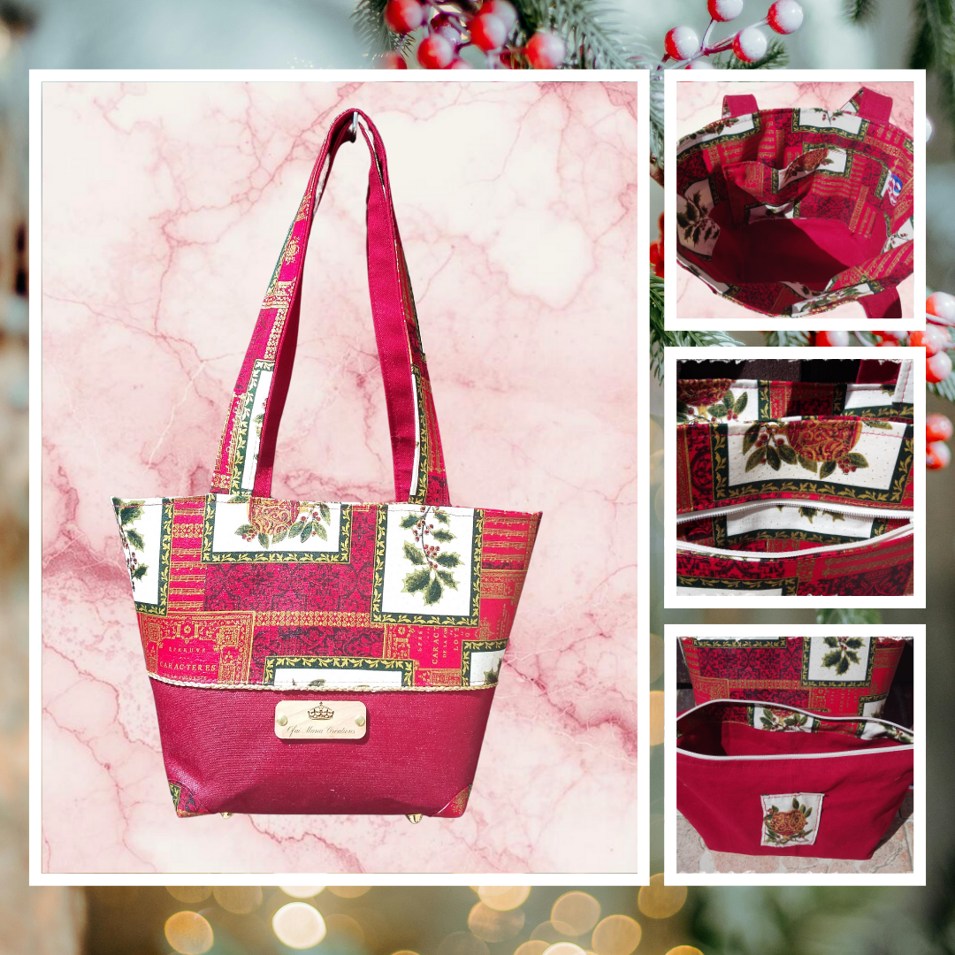 Sac écoresponsable artisanal • Eleonor • Fait main • Tissus recyclés et upcyclés. Pratique, chic et durable. 36×22cm. Découvre-le dès maintenant.