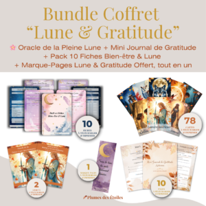 🌙 Bundle Digital – « Lune & Gratitude » | Oracle, Journal & Fiches Bien-être
