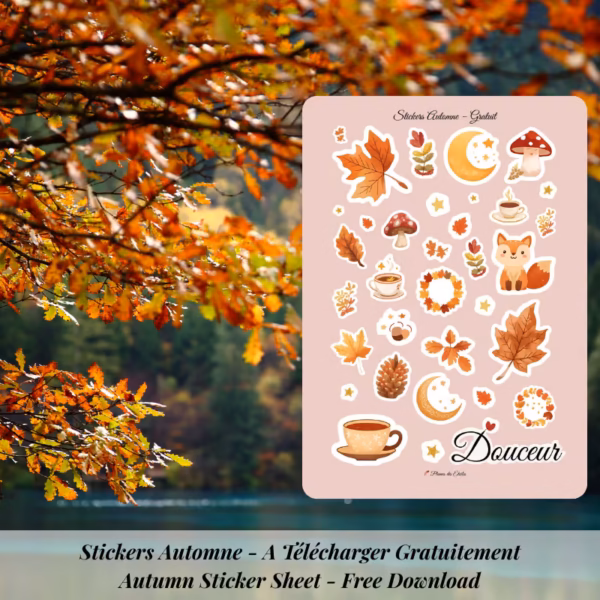 ✨ Télécharge ta planche gratuite de 34 stickers automne 🍂