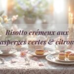 Un risotto crémeux aux asperges vertes et citron, lumineux et végétal, qui célèbre le renouveau du mois de mars.