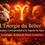 Découvrez l'énergie du Bélier ♈ : courage, action et force créatrice. Explorez les correspondances, les qualités du signe, et comment canaliser cette puissance dans votre quotidien. Un guide complet pour vivre en harmonie avec l'essence du Bélier. 🔥