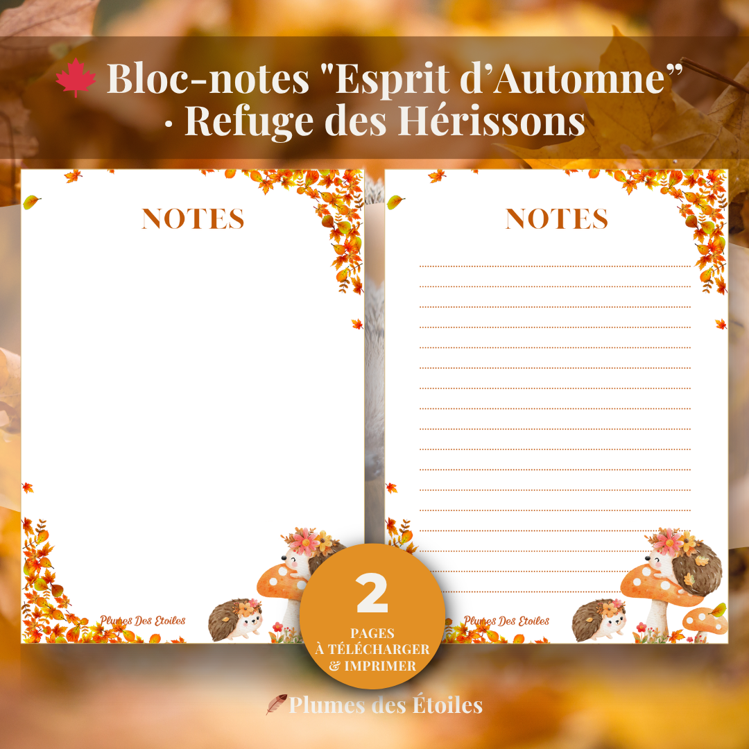 🍁 Bundle Digital – 5 Bloc-notes "Esprit d’Automne” | A Imprimer – Image 6