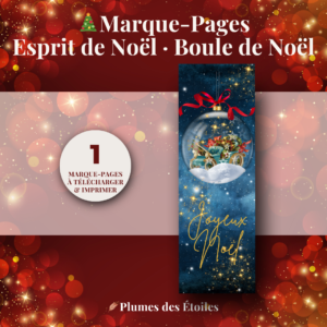 🎄 Marque-Pages Digital – Esprit de Noël · Boule de Noël | À Imprimer