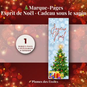 🎁 Marque-Pages Digital – Esprit de Noël · Cadeau sous le sapin | À Imprimer