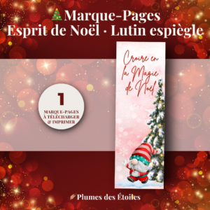 🧝 Marque-Pages Digital – Esprit de Noël · Lutin espiègle | À Imprimer