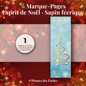 ⛄ Marque-Pages Digital – Esprit de Noël · Sapin féerique | À Imprimer