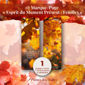 🍂 Découvre le Marque-Pages « Feuilles » : illustration poétique et automnale. Idéal pour accompagner tes lectures et journaux.
