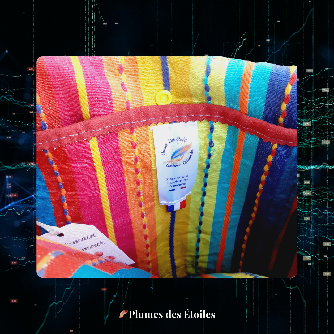 Pochette pour tablette 11" écologique • Design aztèque unique • Perles Miyuki • Fait main • Tissus recyclés. Découvre cette pochette pour portable responsable dès maintenant.