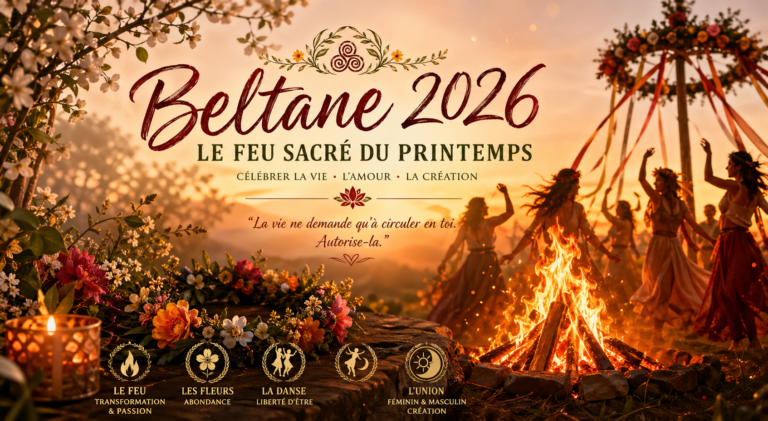 Beltane 2026 : découvre un rituel doux pour activer ton énergie, célébrer l’amour et réveiller ta créativité.
