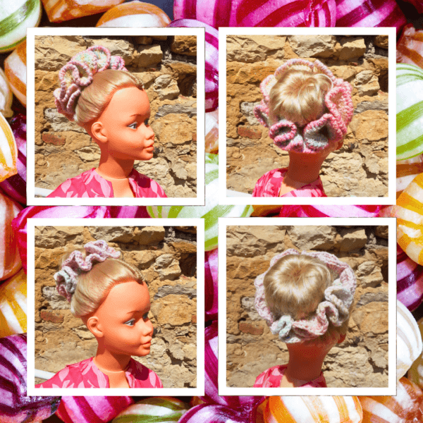 Chouchous crochet Berlingots aux fruits artisanaux, acrylique recyclé. Pièce unique, coloré et doux. Fait main, écoresponsable.