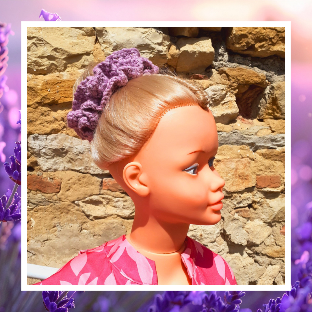 🎀 Chouchous Crochet Lavande - Doux & Élégant | Fait Main – Image 2