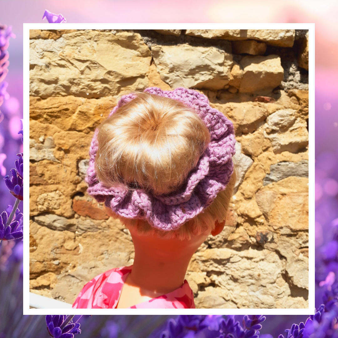 🎀 Chouchous Crochet Lavande - Doux & Élégant | Fait Main – Image 4