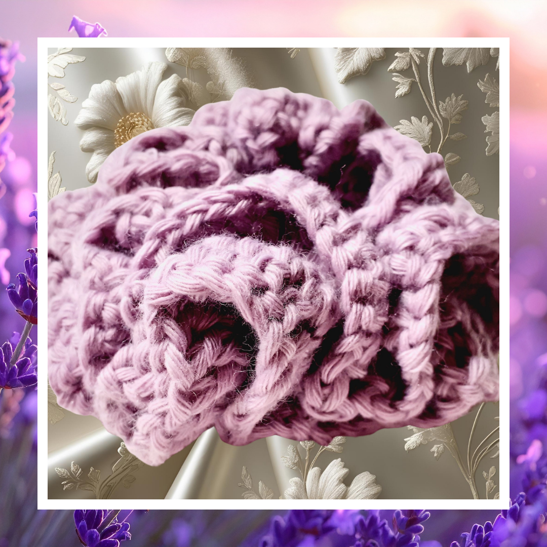 🎀 Chouchous Crochet Lavande - Doux & Élégant | Fait Main – Image 5