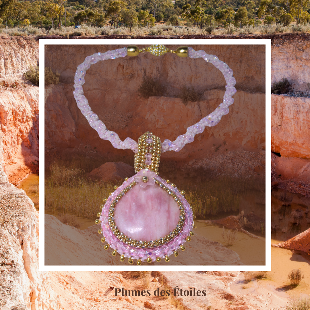 🔮 Collier Brodé – Opale Mystique - Édition Limitée | Déstockage Trésors Oubliés – Image 2