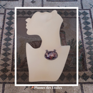 Collier artisanal Dionysos, pièce unique en jaspe sédiment violet veiné. Perles Miyuki, fermoir argenté. Joie & transformation. Déstockage limité.