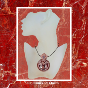 Collier brodé élégance artisanal main, jaspe sédiment violet rose doré, perles Miyuki & Preciosa. Pièce unique. Déstockage Limité.