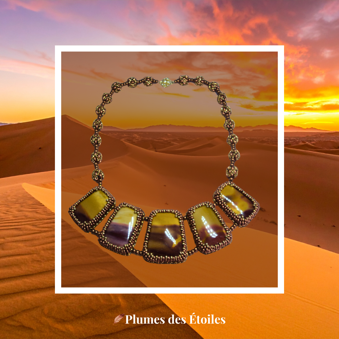 🏜️ Collier Mokaite Éclat du Sahara - Édition Limitée | Déstockage Trésors Oubliés – Image 2