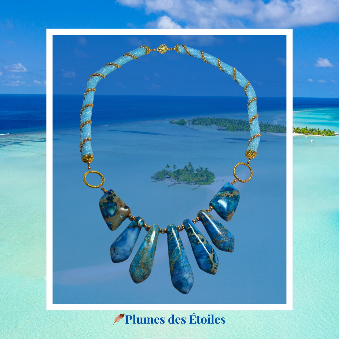 🌊 Collier Océania – Le Lagon du Pacifique - Édition Limitée | Déstockage Trésors Oubliés – Image 2